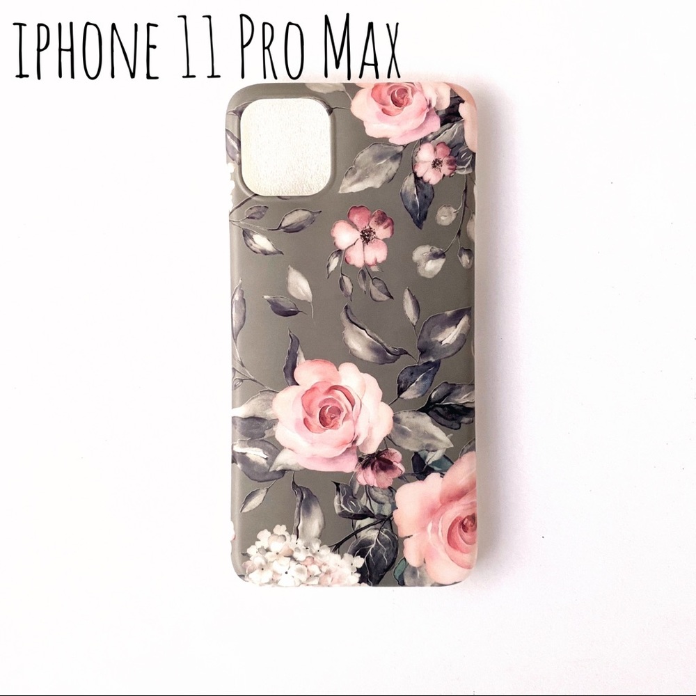 NWT iPhone 11 Pro Max Phone Case gray pink flowers